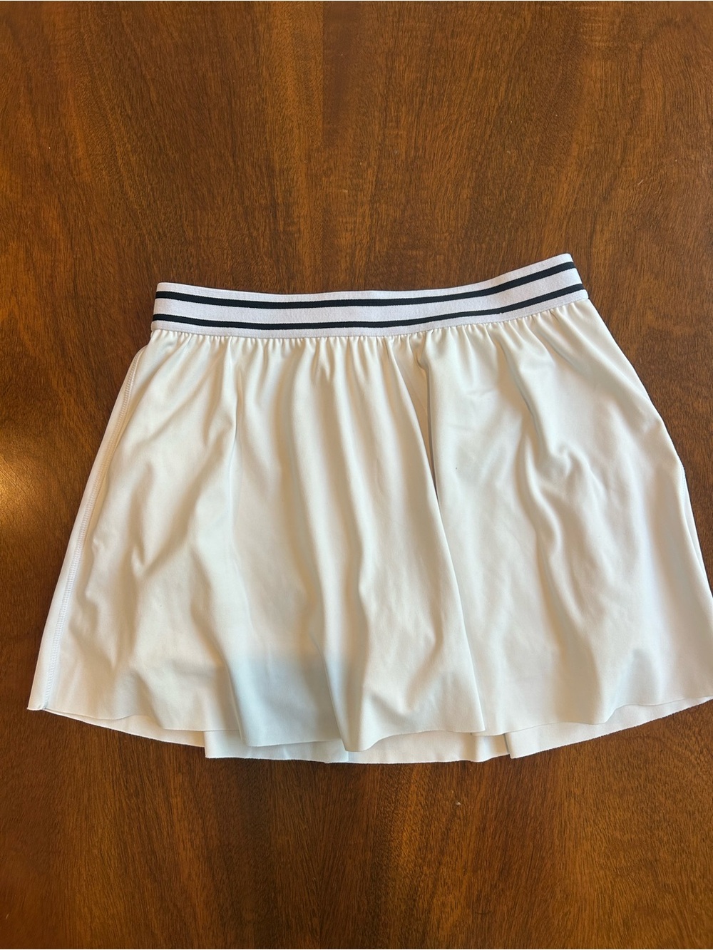 Z Supply White Skater Skirt with Striped Waistband